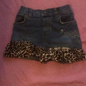 Children’s Place Jean/leopard skirt